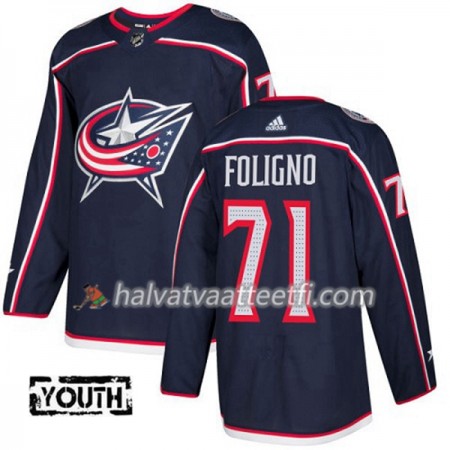 Lasten NHL Blue Jackets Pelipaita Nick Foligno 71 Adidas 2017-2018 MarineSininen Authentic